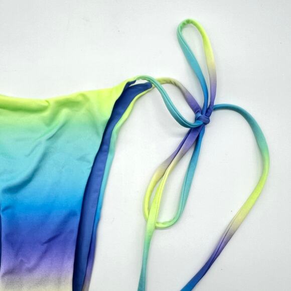 ONEONE Ariel String Bikini Bottom XS Ombre Blue Purple Lime Side Tie Cheeky - Picture 4 of 9
